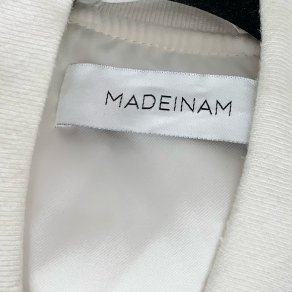 Madeinam Jill Bomber Puffer Jacket Winter Coat Oversized Satin Shine white XS - Picture 11 of 16